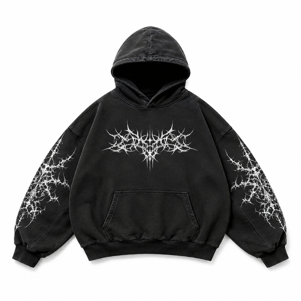 Oversized Gothic Graphic Hoodie