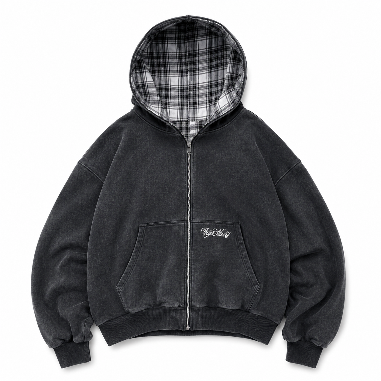 Vintage Washed Zip-Up Hoodie