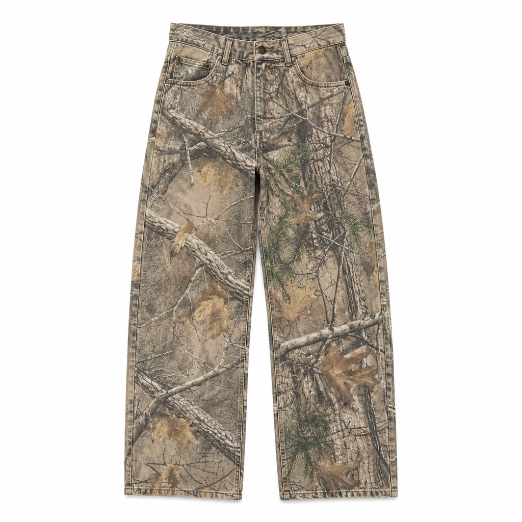 Woodland Print Streetwear Trousers