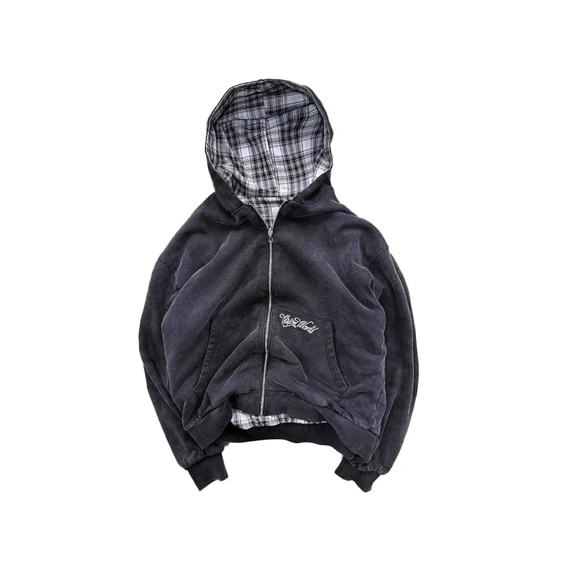 Vintage Washed Zip-Up Hoodie