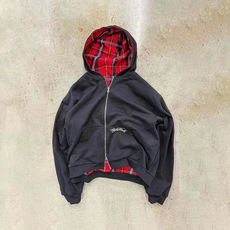 Vintage Washed Zip-Up Hoodie