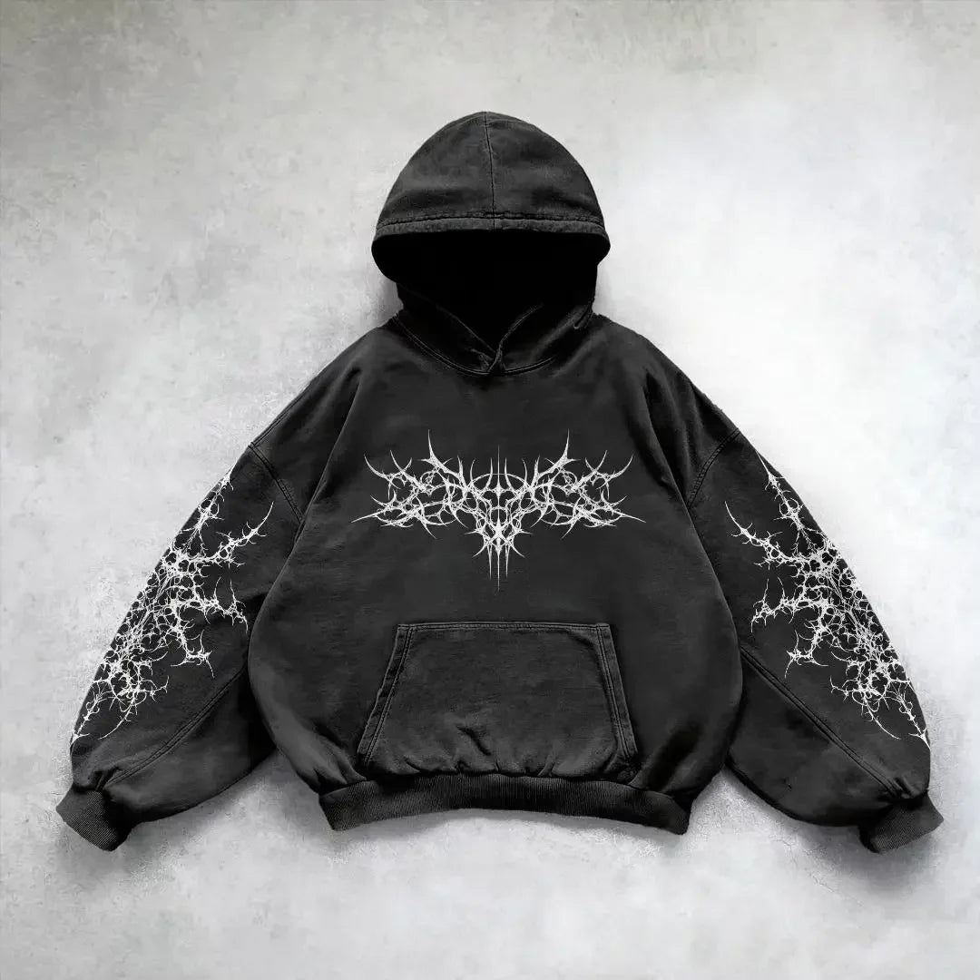Oversized Gothic Graphic Hoodie