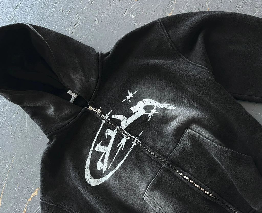 Oversized Gothic Graphic Hoodie