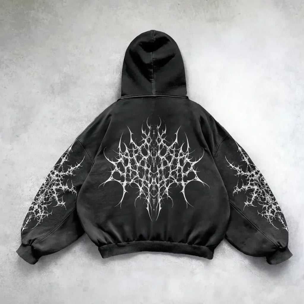 Oversized Gothic Graphic Hoodie