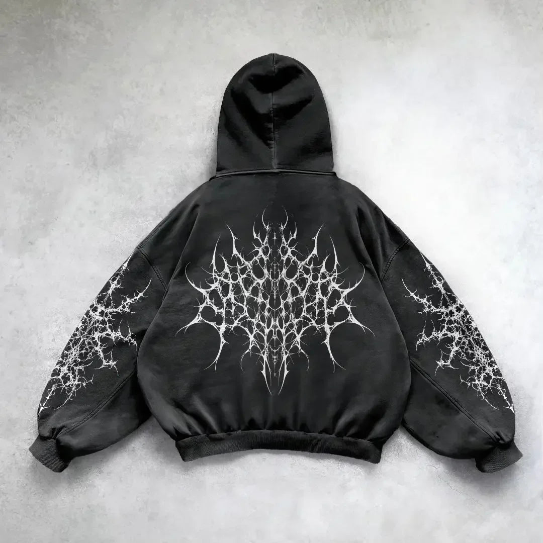 Oversized Gothic Graphic Hoodie