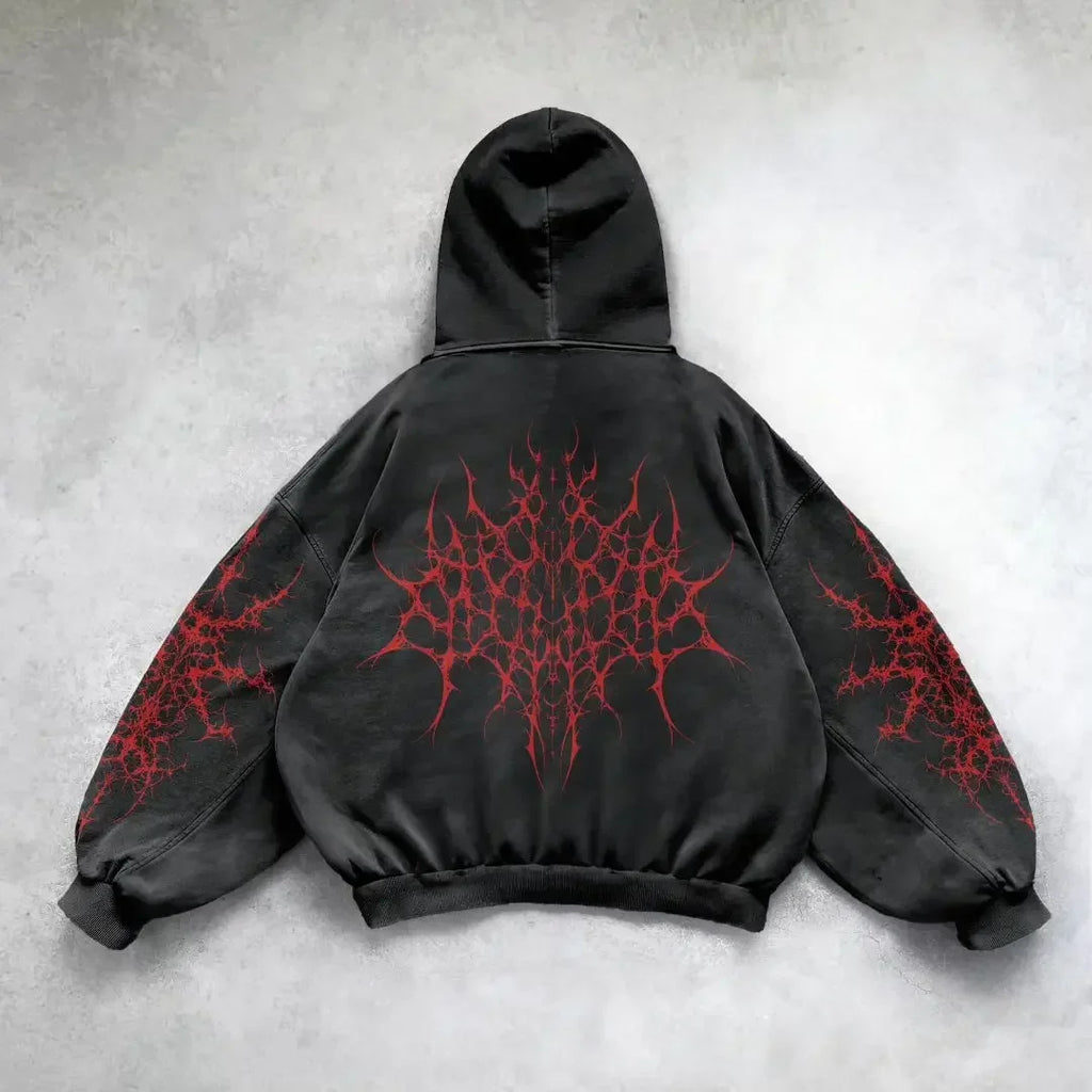 Oversized Gothic Graphic Hoodie