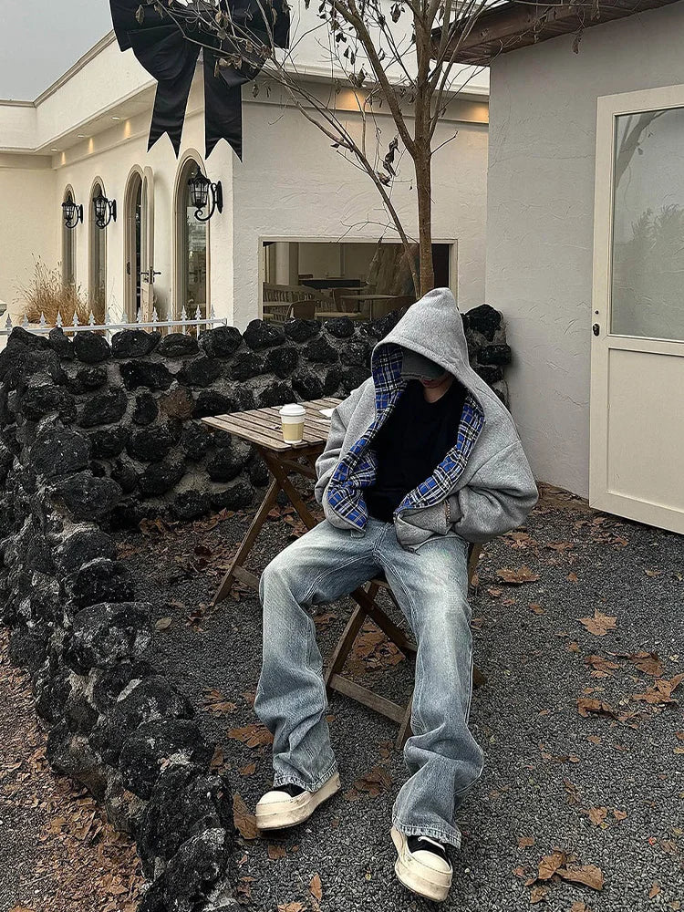 Oversized Grey Streetwear Hoodie